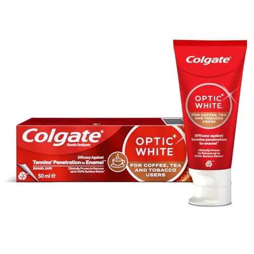 COLGATE Optic White Kahve, Çay ve Tütün Kullanıcıları İçin Beyazlatıcı Diş Macunu 50 ml