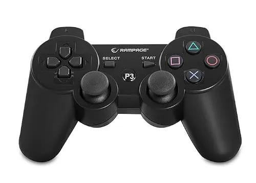 Rampage SG-RPS3 Siyah PS3 Bluetooth Kablosuz Oyun Kolu, Çift Titreşimli Joypad, Analog Dual Shock 12 Tuşlu Gamepad, PlayStation 3 Uyumlu Şarjlı Controller, Şarj Kablosu Dahil
