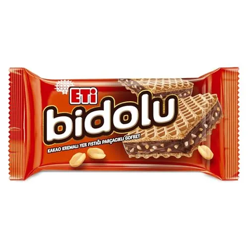 Eti Bidolu Kakao Kremalı Yer Fıstığı Parçacıklı Gofret 36 g x 24 Adet