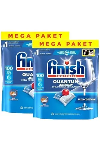 Finish Quantum Özel Seri 200 Kapsül Bulaşık Makinesi Deterjanı Tableti (2 x 100 Kapsül)