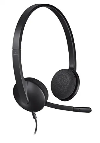 Logitech H340 Kablolu Kulak Üstü Mikrofonlu Kulaklık, Çok Yönlü Dijital Stereo Ses, Sağ Tarafta Katlanabilir Gürültü Önleyici Mikrofon, 180 cm Kablo Uzunluğu, Siyah