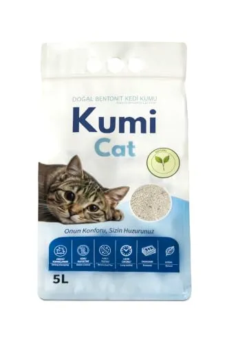 Eko-Premium Saf Dokunuş Kokusuz Naturel Kedi Kumu, Alerji Dostu Güçlü Topaklanan Bentonit (5 L)