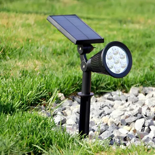 Jouis Solar Güneş Enerjili Bahçe Lambası 7 LED'li - IP65 Su Geçirmez Ayarlanabilir LED Projektör, Dış Mekan Çim, Patika, Duvar Aydınlatması ve Peyzaj Armatürü