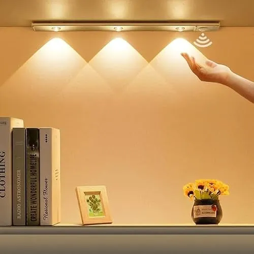 Hareket Sensörlü Ledli Gece Lambası, Parlaklık Ayarı Yapılabilir, 3000K-6000K, 3 Mod, Kablosuz, Merdiven Aydınlatması, USB Şarj Edilebilir Işık, LED Manyetik Lamba,