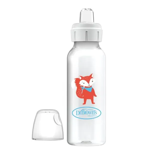 Dr. Brown's 8 oz/250 ml PP Dar Ağız + Sippy Biberon Bardak, Tilki, Tekli Paket