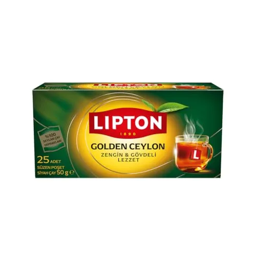 Lipton Golden Seylan Bardak Poşet Çayı, 12 X 25 X 2 Gr