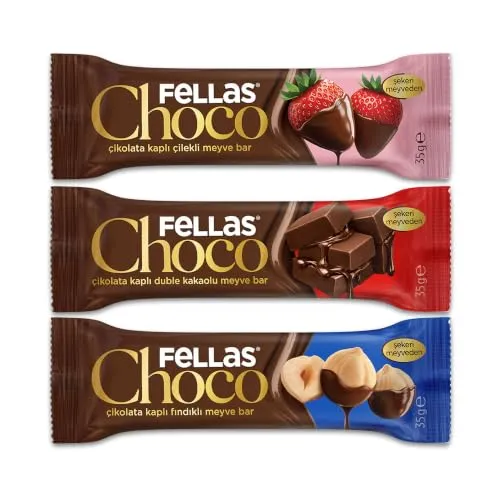Fellas Çikolata Kaplı Meyve Bar, Karma Kutu (3 x 4 Adet)