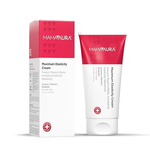 Mamaaura Maximum Elasticity Cream, Çatlak Karşıtı, Cilt Elastikiyetini Destekleyen ve Kaşıntı Hissini Yatıştırmaya Yardımcı Vücut Kremi, 150 ml