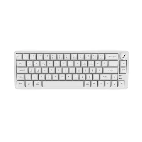 Hawk Gaming HK251 Membrane RGB Kablosuz/Bluetooth%65 Türkçe Gaming Klavye (Beyaz)