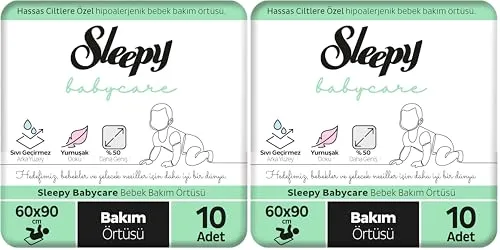 Sleepy Babycare Bebek Bakım Örtüsü 10 Adet 2li paket