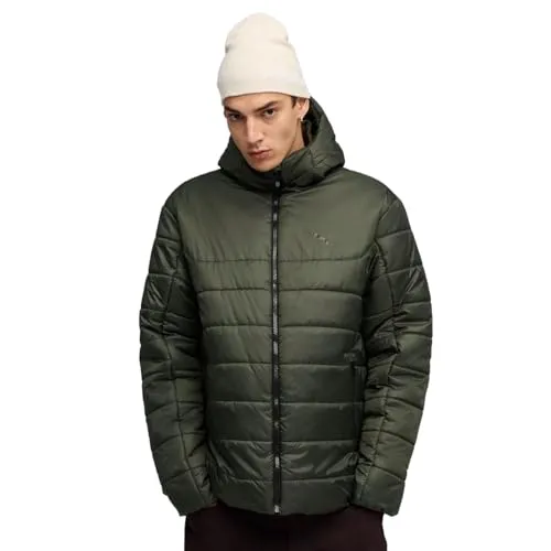 PUMA Erkek ESS Hooded Padded Jacket Mont Dark Olive L