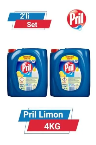 Pril Limon Elde Bulaşık Deterjanı, 4 kg, 2'li Set