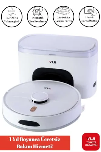 Yui Rs16 Pro 15.000 Pa Akıllı Robot Vacuum & Mop Süpürge Beyaz (Yuı Türkiye Garantili)