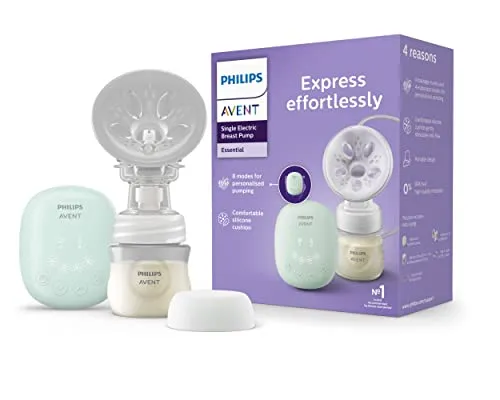 Philips Avent Essential Elektrikli Göğüs Pompası, Sessiz ve Kompakt Tasarım, 4 Masaj ve 4 Sağım Modu, SCF323/11