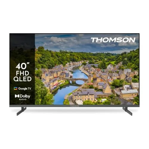 Thomson TV 40 İnç (101 cm) FHD QLED Smart Google TV, Sesli Kontrol, Google Cast, Dolby Audio, HDR10, WiFi, Bluetooth, 3x HDMI, Gri, 40FQG3S15K