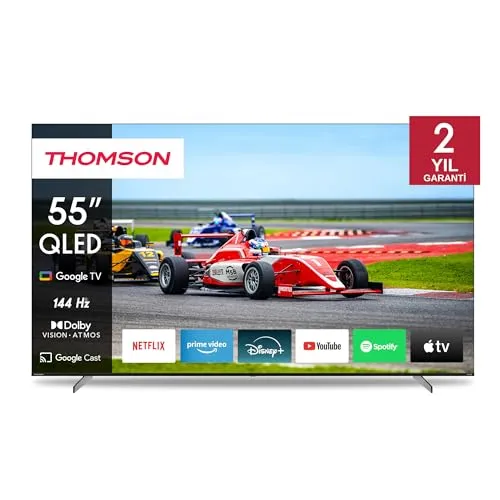 Thomson 55QG7C14 55 inç 139 Ekran Uydu Alıcılı UHD 4K Google Smart QLED Pro TV