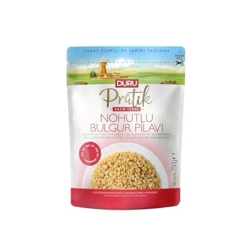 Duru Pratik Hazır Yemek – Nohutlu Bulgur Pilavı 250g, Doğal ve Katkısız | Hızlı Hazırlık, Besleyici ve Lezzetli