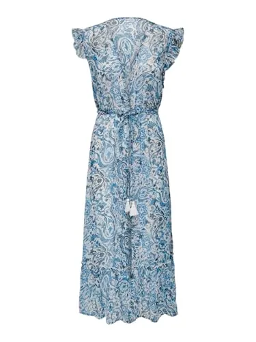 ONLY Kadın Uzun Elbise ONLLILJA LIFE BEACH DRESS Kirli Beyaz S/M